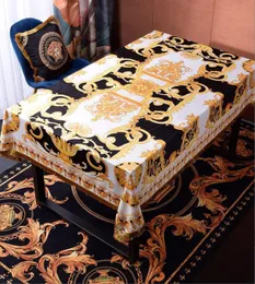 2023 toalha de mesa de borla de ouro preto europeu veludo leve toalha de mesa de luxo retangular toalha de mesa de jantar capa de mesa de café 120*120 cm