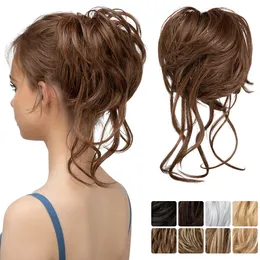 Wrap Belme Hair Scrunchie Curly Bun Piece Updo, Ponytail Hair Extension, obszerna elegancka niechlujna bułka dla kobiet na imprezę