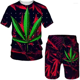 Tute da uomo Summer 3d Plant Velenoso Stampato T-shirt da uomo Pantaloncini Set Abbigliamento sportivo maschile Tuta Hip Hop Abito manica corta