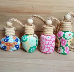 Various Styles Soft Ceramics Diffuser Car Perfume Bottle Glass Empty Hanging Decor Arts Air Freshener Bead Rope Bottles3197609