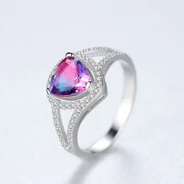 السحر الأوروبي GEM S925 Silver Ring Women Fashion العلامة التجارية الفاخرة 3A زركون حفل زفاف الخاتم أنثى نجم نفس الأسلوب مجوهرات فاخرة عيد الحب هدية