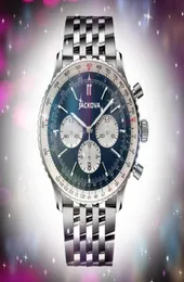 Lüks popüler erkek kronometre saatleri 43mm tam fonksiyonel popüler Başkan Spor İthal Kristal Ayna Açık Kronografi Qu3657813