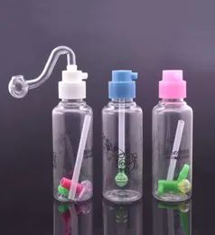 2set Unbreakable Mini Bottle Beaker Bong Bong Bong z silikonowym wążm i 10 mm męskim szklanym palnikiem oleju 5 cali 2893775