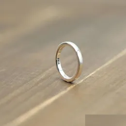 Bant Yüzükleri S925 Sterling Sier Ring Kişiselleştirilmiş Klasik Moda Stili Basit Pürüzsüz Çift Takı Sevgiliyi Göndermek için