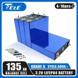 4-16pcs 3.2v 135ah lifepo4 بطارية 130ah دورة الخلية القابلة لإعادة الشحن 6000+ ل DIY 12V 24V 36V 48V RV EV أدوات الطاقة