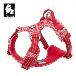 Hundkläder Truelove PET -sele för Big Medium Small With Cotton Aluminium Alloy Floral Mönster Justerbar Vest TLH5655