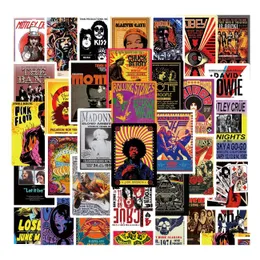 Araba Stickers 50pcs Retro Rock Band ve Roll Graffiti Sticker DIY LAGE Dizüstü Bilgisayar Kaykay Motosiklet Bisiklet Sticker Daml Teslimat DHMDW