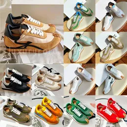 2023 Luxo Forrest Gump Sapatos Match Color Training Shoes Soft Upper Honey Borracha Onda Sola Sapatos Baixos Sapatos Casuais Vintage Homens Mulheres Nylon Camurça Lace Up Sneaker