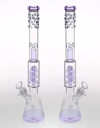 Rzeczywiste obrazy 37 cm szklane bongs rurki wodne Downstem Bowl 188 mm Perc Paling Beaker Bong Purple Glass Bongs Magy Dab Rigs 2930835