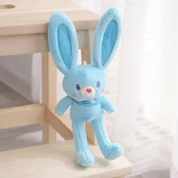 Plush Dolls Pulling Rabbit Doll Key Chain Soft Stuffed Toys Ears