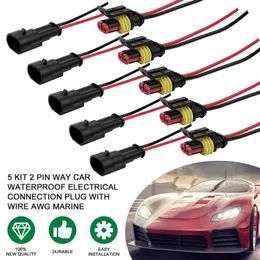 Spina DT 4 Poli Impermeabile | Connettore Elettrico Per Auto E Barche | Cavo 10cm 16AWG | Grigio