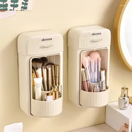 Storage Bottles Cosmetics Box Lipstick Skin Care Products Makeup Brush Can Dressing Table Dustproof Rotating Perfume Shelf With Lid