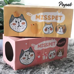 Mats Corrugated Paper Carton Cat House Breathe Scratcher Cardboard Grinder Claw Kitten Bed Toys Cute Threedimensional Pet Supplies