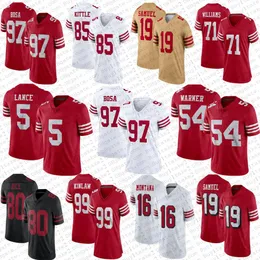 Jersey San Francisco''49ers'5 Trey Lance 19 Deebo Samuel Nick Bosa Mens Custom Football George Kittle Fred Warner Jerry