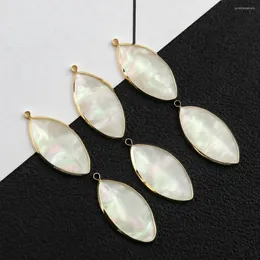 Pendant Necklaces 30mm Natural Shell Oval Horse Eye Charms Marquise Shape MOP Ellipse Necklace Earrings Woman DIY Jewelry Making Accessory