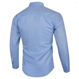 Chemises habillées pour hommes chemise à revers de style affaires Cardigan élégant coupe ajustée doux respirant à manches longues pour le bureau d'affaires formel