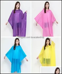 Capas de chuva Diversos Domésticos Casa Jardim Eva Eco Friendly Poncho Rainwear Transparente Cor Sólida Não Descartável Capa de Chuva para Ciclismo 8984601