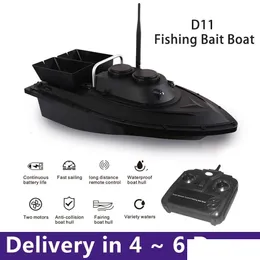 Barcos Elétricos / Rc Barcos Elétricos Rc D11 Fish Finder Isca De Pesca Motores Duplos 1 5Kg Carregando 500M Controle Remoto Velocidade Fixa Com Batt Dhjgl