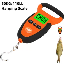 Household Scales 50KG/110Lb Portable LCD Digital Hanging Scale Fishing Travel Luggage Weighing Scale Weight Hook Crane Hanging Scale Home Farm 230427