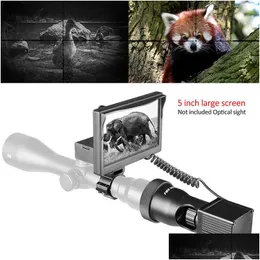 Polowanie na polowanie Wolf Wolf 850nm Podczerwień Latarka 5 cali LCD Nocna wizja zewnętrzna widok optyczny TAKLAFLESCLESCOPE KAMERAS D DH7AQ