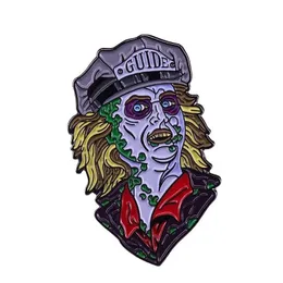 Tecknad accessoarer skräckfilmer Beetlejuice Emamel Pins Samla resa till helvete death metal brosch ryggsäck krage lapel märken droppe dhpog