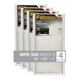 Filtro de ar 18x30x1, MPR 300 Merv 5, Redução de poeira de vida limpa, 4 filtros