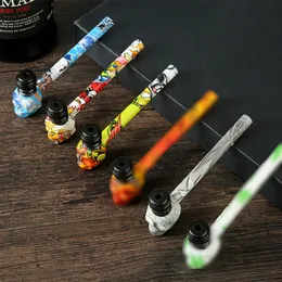 Metal oil burner Pipe length 85mm Mini Pipes Skull Cartoon Figures Portable Water Pipe For Smoke