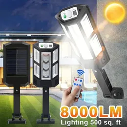 Lampada solare a LED per esterni Lampada solare ad energia solare Luce solare impermeabile con sensore di movimento PIR Lampione per la decorazione del giardino