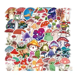 Bilklistermärken Waterproof 10/30/50pcs Cartoon Mushroom Plant Graffiti Decals Phone Bike Skateboard Laptop Scrapbook Diary Söt klistermärke DHGZT