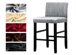 Velvet Plush Bar Chair Cover مرنة مرنة عالية البراز حامي مقعد Slipcover للمآدب حفل زفاف غرفة الطعام 5727604