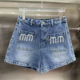 Damen Jeans Shorts Sommer High Waist Designer Letters Denim Short Street Style Pants