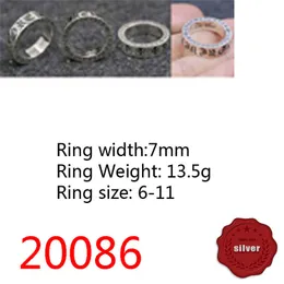 20086 S925 Sterling Silber Ring für immer Kreuz Blume Brief Punk Hip Hop Netzwerk rot Personalisiertes einfaches Paar Stil Liebhabergeschenk