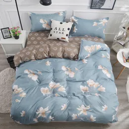 Bedding sets Home bedding flower bedding set 3/4pcs bed linen summer duvet cover set elegant wedding bed set home decor pastoral flat sheet 230427