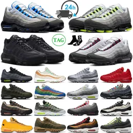 2024 OG 95 Laufschuhe Männer Frauen 95S Crystal Blue Dark Rote Bete Drei schwarze weiße Neon Solar Red Midnight Navy Black Royal Denham Herren Trainer Outdoor Sneaker