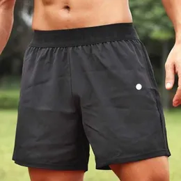 Lulus Men Yoga Sports Shorts Outdoor Fitness Quick Dry Lululemens Solid Color Casual Running Quarter Pant 7Sv3