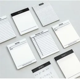 50-kassor Transparent Sticky Note Pads Blank Grid Vattentät självhäftande memo Notepadskolekontor Supplies Stationery Planner