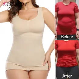 Womens Shapers Shapewear for Plus Size Women Tummy Control Builtin Bra Shaping Tank Tops Slimming Body Shaper Compression Underwear 230426