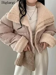 Futro dla kobiet sztuczne futro zima odwracalna bawełniana bawełniana płaszcz Kobiety długie rękaw luźne koreańskie damskie kurtki zwykłe MODIS KAŻDY KURPATY 231127