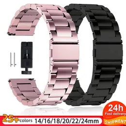 Titta på band 141618mm 22mm 20mm 24mm rostfritt stålrem för 3 band GT2 Pro Amazfit GTR -armbandstillbehör 231124