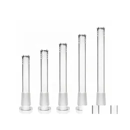 Sigara boruları 6 delik 3inch6inch 18mm erkek ila 14mm dişi cam nargile aksesuarları Downstem Reducer Adaptörü Diftelenmiş Kök DHKWG