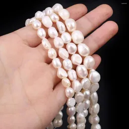 Lösa ädelstenar vita oregelbundna formpärlor naturligt sötvatten pärla rakt hål för smycken tillverkar leveranser diy kvinnor halsband armband
