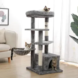 Scratchers Pet Cat Tree Condo House Scratching Post Post Climbing Tree Toys for Cat Histten Protection Fatric