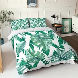 Zestawy pościeli Summer 3D tropikalne lasy deszczowe Zestaw pościeli Królowa Domowe tekstylia Zestaw łóżka łóżka kołdra poduszka na prezenty urodzinowe 230427