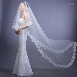 Bridal Veils Wedding Veil Ivory White 1 Warstwa 3 M Lace Com Renda Voile Mariage Bride Akcesoria Velos de novia veu noiva