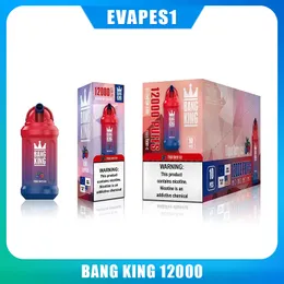 Original Bang King 12000 Puffs Vape Pen Puff 12000 12k Disposable Vape E Cigarette vapers desechables 0% 2% 3% 5% Vaporizer Recharge Mesh Coil Vape Pen VS vapme 12000