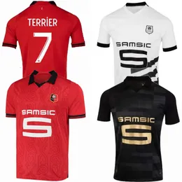 مشجعي اللاعب الإصدار 2023 2024 Stade Rennais Camisetas Soccer Jersey Theate Terrier Bourigeaud Matic Gouiri Kalimuendo Truffert Blas 23 24 Football Men Shirt