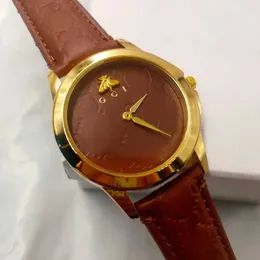 Wysokiej jakości marka kwarcowe zegarki g dam Designer mała tarcza swobodne zegarek skórzany pasek na rękę dla kobiet zwierzęcy pszczoła węża Tiger Doraemon Cherry