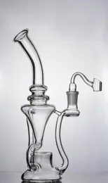 Bongs exclusivos Clear Hourglass Design Glass Bongs Tornado Recycler Glass Thick Beaker Bong 6285603