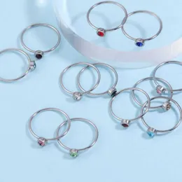 Band Rings 24pcs lot Birthstone rings Mirror Polish Stainless Steel Ring No Fade For Men's ring Couple rings Fashion Jewelry Gifts AA230426