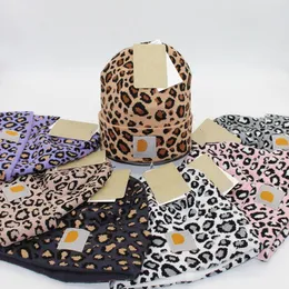 Leopard Hat Men Designers Beanie Hats Winter Warm Beanies Double-Layer Folded Knit Women Woolen Casquette Usbak